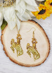 Ombre Glitter Bucking Horse Dangles