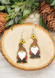 Painted Holiday Gnome Earrings