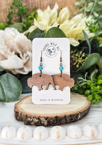 Bison Silhouette Earrings