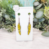 Yellow Feather Earrings