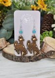 Engraved Bucking Horse Dangles