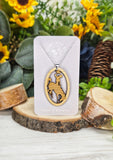 Bucking Horse Oval Silhouette Necklace