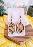 Oval Bucking Horse Dangles