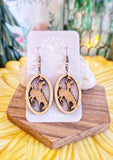 Oval Bucking Horse Dangles