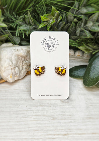 Young Wild Bee Logo Studs