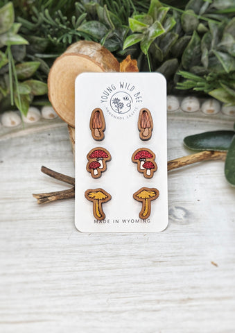 Mushroom Stud Trio