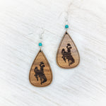 Bucking Horse Teardrop Earrings