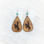 Bucking Horse Teardrop Earrings