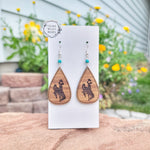 Bucking Horse Teardrop Earrings