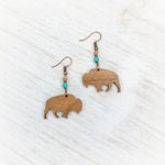 Bison Silhouette Earrings