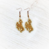 Engraved Bucking Horse Dangles