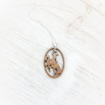 Bucking Horse Oval Silhouette Necklace