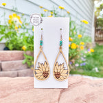 Peeking Sunflower Teardrop Earrings