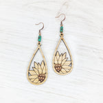 Peeking Sunflower Teardrop Earrings