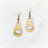 Bison Cutout Teardrop Earrings