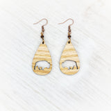 Bison Cutout Teardrop Earrings