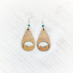 Bison Cutout Teardrop Earrings