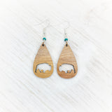 Bison Cutout Teardrop Earrings