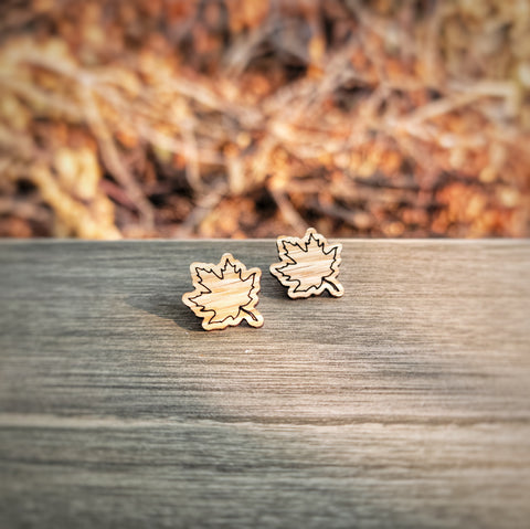 Maple Leaf Stud Earrings