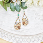 Peeking Sunflower Teardrop Earrings