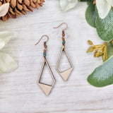 Diamond Angle Drop Earrings