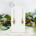 Walnut Leaf Drop Earrings