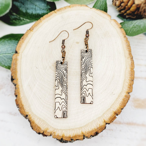 Topographic Bar Earrings