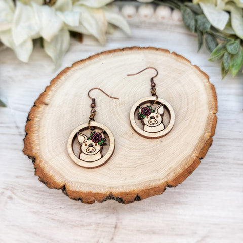 Peony Pig Earrings