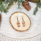 Painted Holiday Frappuccino Earrings