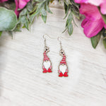 Painted Valentine's Gnome Earrings