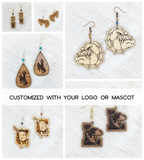 Customized School Mascot Earrings